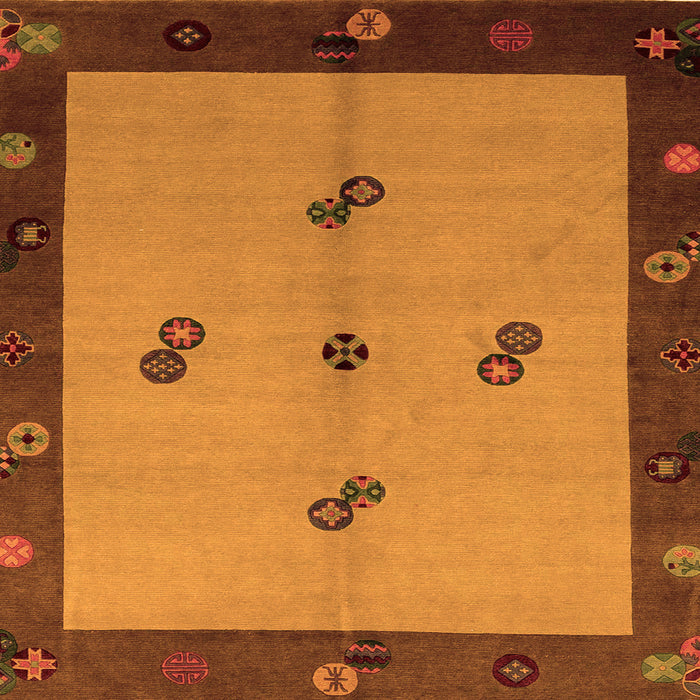 Square Abstract Orange Modern Rug, abs1885org