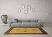 Machine Washable Abstract Brown Modern Rug in a Living Room,, wshabs1885brn