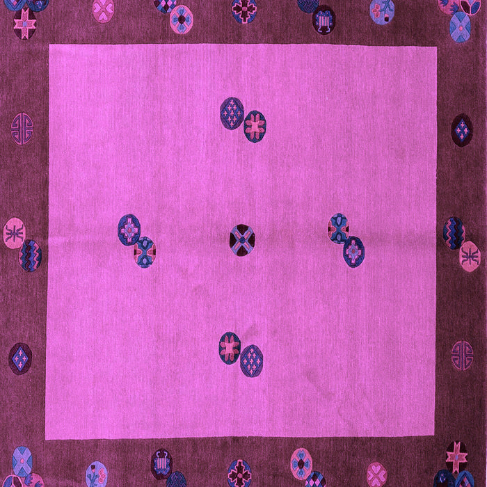 Square Machine Washable Abstract Purple Modern Area Rugs, wshabs1885pur