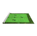 Sideview of Machine Washable Abstract Green Modern Area Rugs, wshabs1885grn