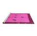 Sideview of Machine Washable Abstract Pink Modern Rug, wshabs1885pnk