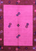 Machine Washable Abstract Pink Modern Rug, wshabs1885pnk