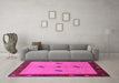 Machine Washable Abstract Pink Modern Rug in a Living Room, wshabs1885pnk