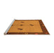 Sideview of Machine Washable Abstract Orange Modern Area Rugs, wshabs1885org