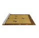 Sideview of Machine Washable Abstract Brown Modern Rug, wshabs1885brn