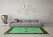 Machine Washable Abstract Turquoise Modern Area Rugs in a Living Room,, wshabs1885turq