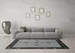 Machine Washable Abstract Gray Modern Rug in a Living Room,, wshabs1885gry