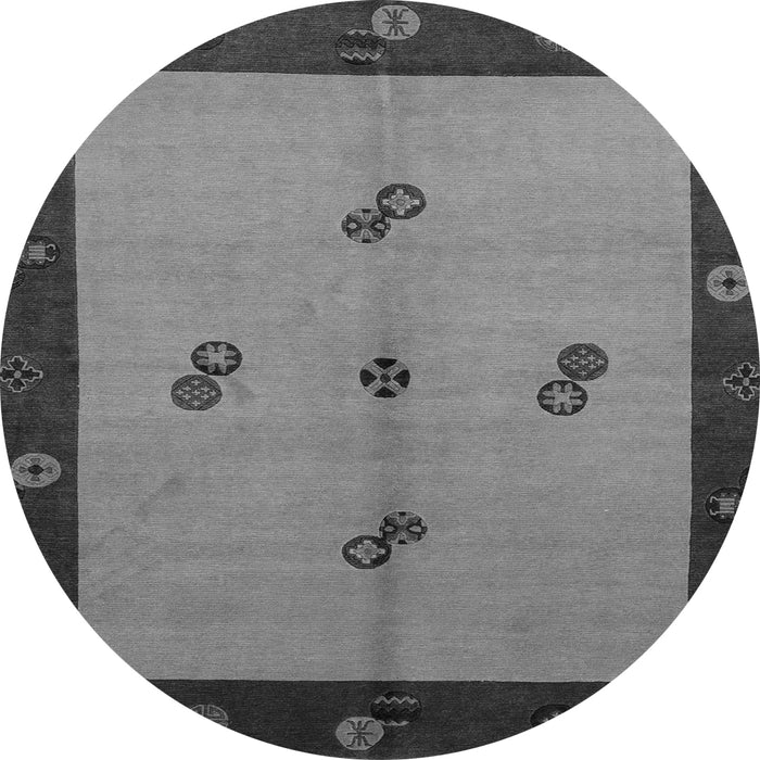 Round Abstract Gray Modern Rug, abs1885gry