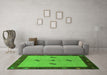 Machine Washable Abstract Green Modern Area Rugs in a Living Room,, wshabs1885grn