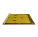 Sideview of Machine Washable Abstract Yellow Modern Rug, wshabs1885yw