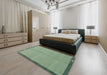 Machine Washable Abstract Green Rug in a Bedroom, wshabs1886