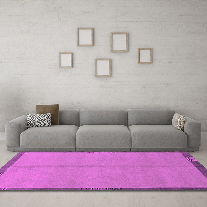 Machine Washable Abstract Pink Modern Rug in a Living Room, wshabs1886pnk