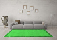 Machine Washable Abstract Green Modern Rug, wshabs1886grn