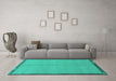 Machine Washable Abstract Turquoise Modern Area Rugs in a Living Room,, wshabs1886turq