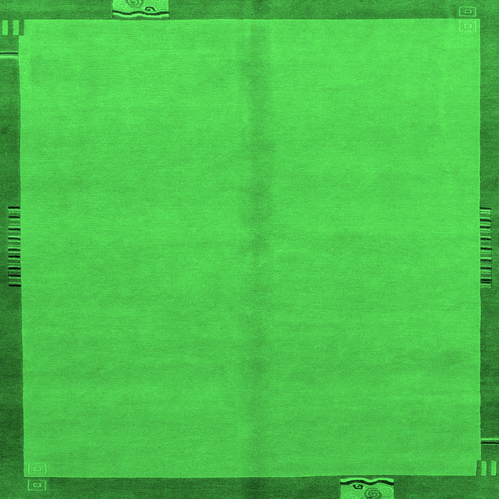 Square Abstract Green Modern Rug, abs1886grn