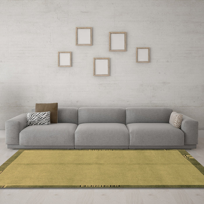 Machine Washable Abstract Brown Modern Rug in a Living Room,, wshabs1886brn