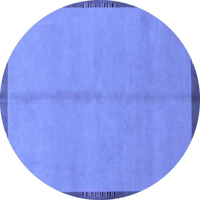 Round Abstract Blue Modern Rug, abs1886blu