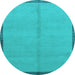 Round Machine Washable Abstract Light Blue Modern Rug, wshabs1886lblu