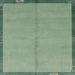 Square Machine Washable Abstract Green Rug, wshabs1886