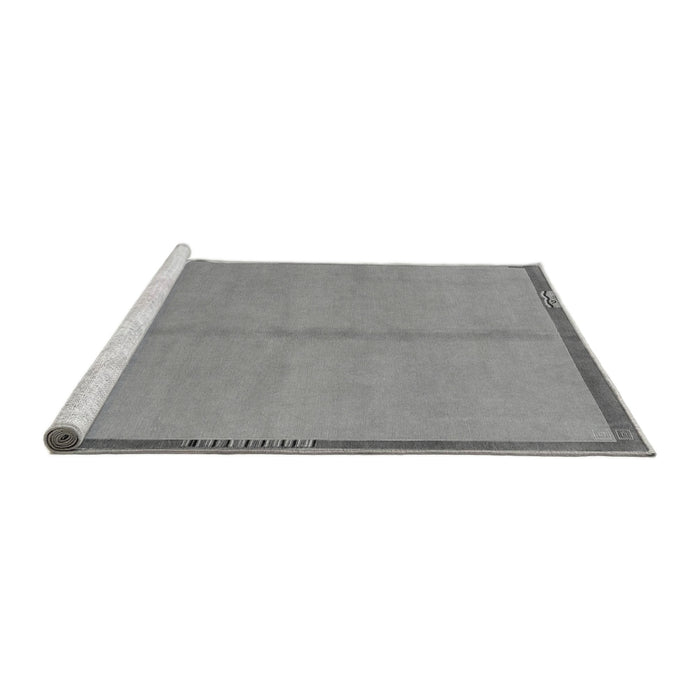 Sideview of Machine Washable Abstract Gray Modern Rug, wshabs1886gry