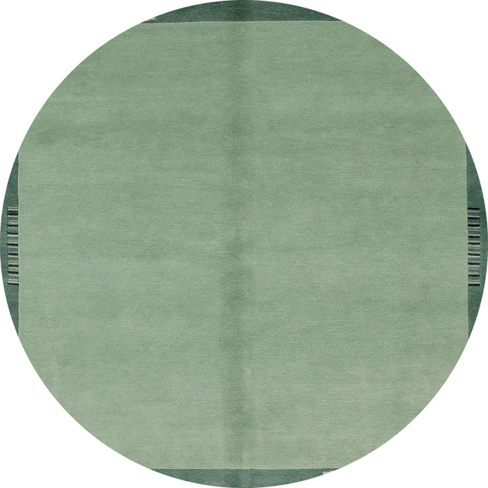 Round Abstract Green Modern Rug, abs1886