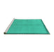 Sideview of Machine Washable Abstract Turquoise Modern Area Rugs, wshabs1886turq