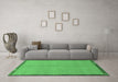 Machine Washable Abstract Emerald Green Modern Area Rugs in a Living Room,, wshabs1886emgrn