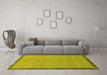 Machine Washable Abstract Yellow Modern Rug in a Living Room, wshabs1886yw