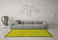 Machine Washable Abstract Yellow Modern Rug, wshabs1886yw