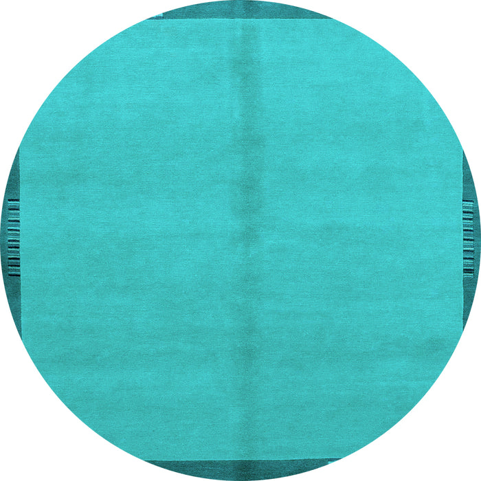 Round Abstract Light Blue Modern Rug, abs1886lblu