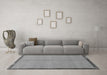 Machine Washable Abstract Gray Modern Rug in a Living Room,, wshabs1886gry