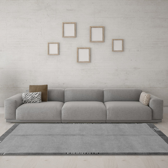 Machine Washable Abstract Gray Modern Rug in a Living Room,, wshabs1886gry