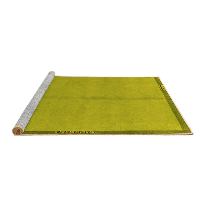 Sideview of Machine Washable Abstract Yellow Modern Rug, wshabs1886yw