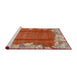 Sideview of Machine Washable Abstract Light Copper Gold Rug, wshabs1887