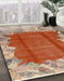 Machine Washable Abstract Light Copper Gold Rug in a Family Room, wshabs1887