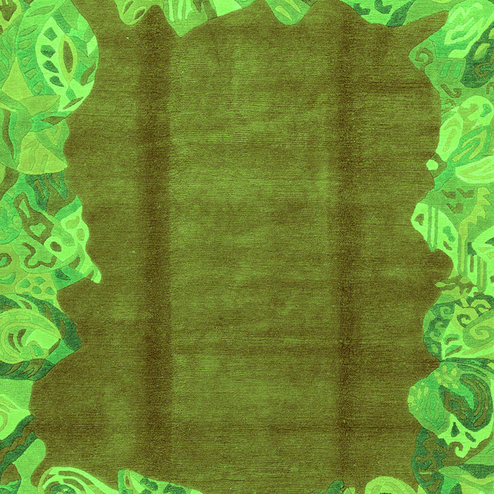 Machine Washable Abstract Green Modern Area Rugs, wshabs1887grn