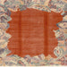 Square Machine Washable Abstract Light Copper Gold Rug, wshabs1887