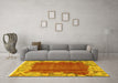 Machine Washable Abstract Yellow Modern Rug in a Living Room, wshabs1887yw