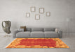 Machine Washable Abstract Orange Modern Area Rugs in a Living Room, wshabs1887org