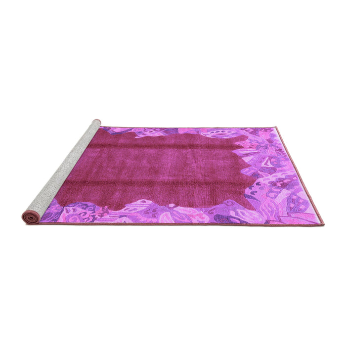 Sideview of Machine Washable Abstract Purple Modern Area Rugs, wshabs1887pur