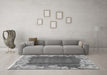 Machine Washable Abstract Gray Modern Rug in a Living Room,, wshabs1887gry