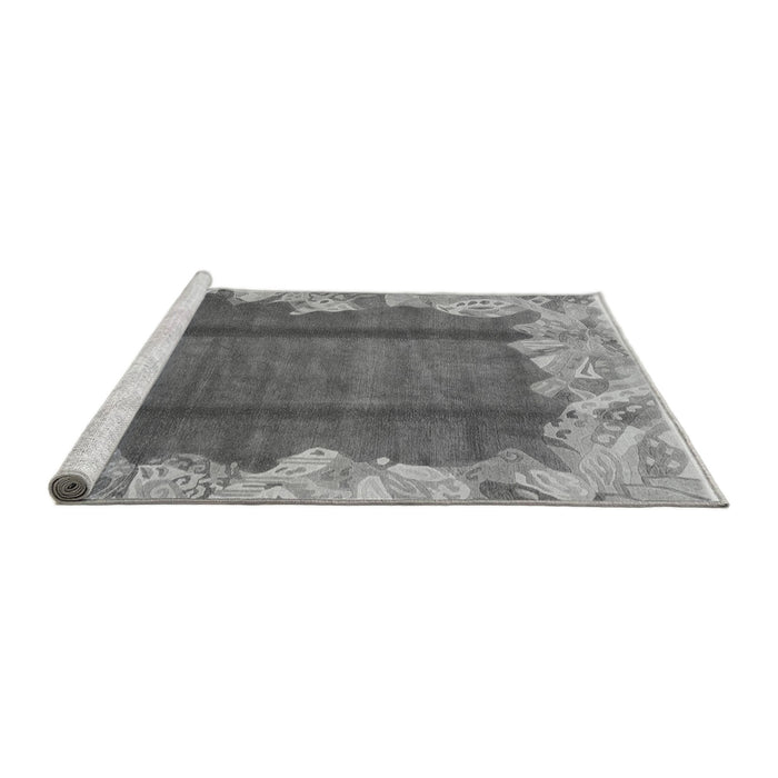 Sideview of Machine Washable Abstract Gray Modern Rug, wshabs1887gry
