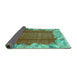 Sideview of Abstract Turquoise Modern Rug, abs1887turq