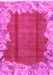 Machine Washable Abstract Pink Modern Rug, wshabs1887pnk