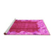 Sideview of Machine Washable Abstract Pink Modern Rug, wshabs1887pnk