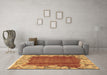 Machine Washable Abstract Brown Modern Rug in a Living Room,, wshabs1887brn