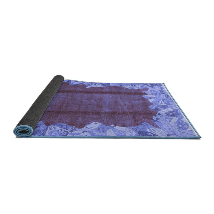 Sideview of Abstract Blue Modern Rug, abs1887blu
