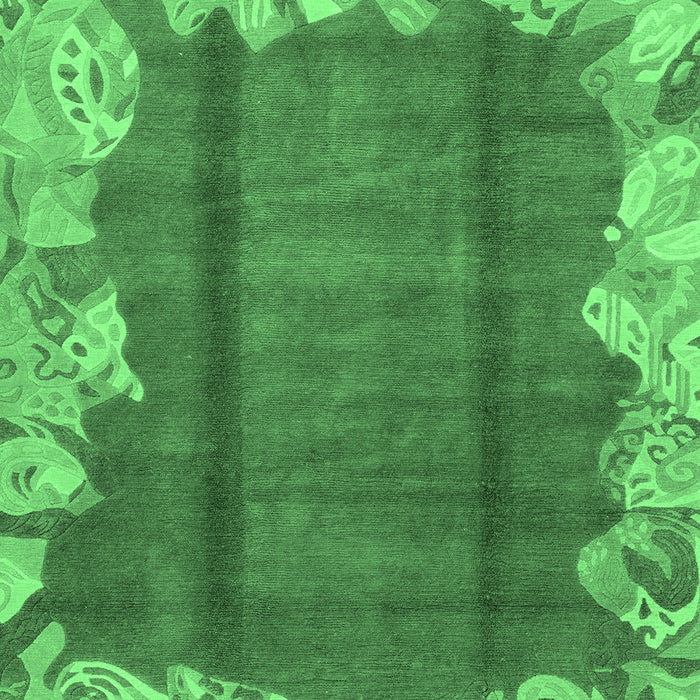 Machine Washable Abstract Emerald Green Modern Area Rugs, wshabs1887emgrn