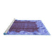 Sideview of Machine Washable Abstract Blue Modern Rug, wshabs1887blu