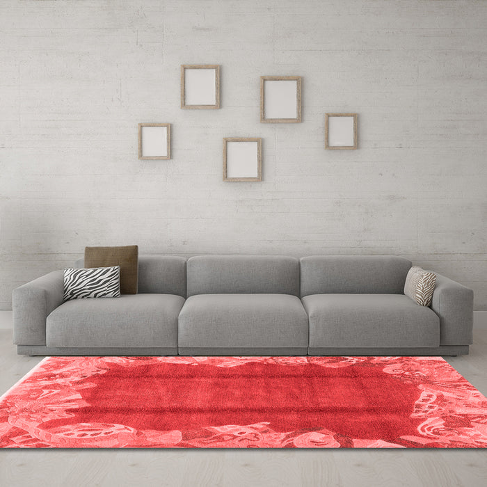 Modern Red Washable Rugs